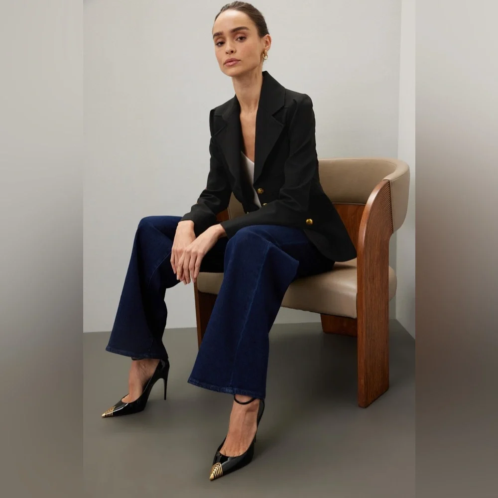 A.L.C. Black Blazer with Gold Accents - Picture 5 of 8